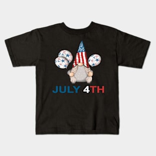 July 4Th Gnome Usa Kids T-Shirt